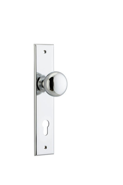 Iver Cambridge Door Knob Chamfered  Latch Pair, Passage Kit, Privacy Kit , Entrance Kit with High Security Lock - Polished Chrome