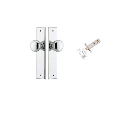 Iver Cambridge Door Knob Chamfered  Latch Pair, Passage Kit, Privacy Kit , Entrance Kit with High Security Lock - Polished Chrome