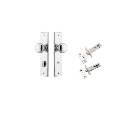 Iver Cambridge Door Knob Chamfered  Latch Pair, Passage Kit, Privacy Kit , Entrance Kit with High Security Lock - Polished Chrome