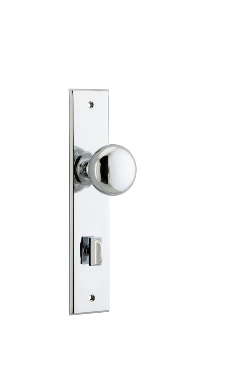 Iver Cambridge Door Knob Chamfered  Latch Pair, Passage Kit, Privacy Kit , Entrance Kit with High Security Lock - Polished Chrome