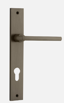 Iver Baltimore Door Lever 10702 Rectangular Backplate Signature Brass - Passage ,Privacy & Entrance