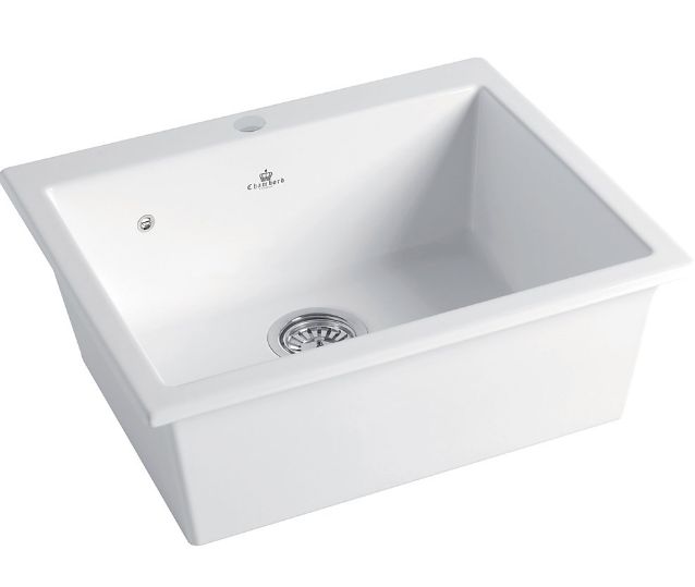 BURNS & FERALL CHAMBORD CONSTANCE I & II WHITE CERAMIC 410 & 600  UNDERMOUNT SINK