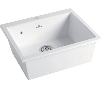 BURNS & FERALL CHAMBORD CONSTANCE I & II WHITE CERAMIC 410 & 600  UNDERMOUNT SINK
