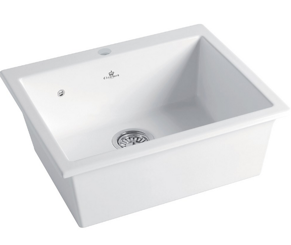BURNS & FERALL CHAMBORD CONSTANCE I & II WHITE CERAMIC 410 & 600  UNDERMOUNT SINK