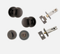 Iver Cambridge Door Knob 0201 Round Rose Signature Brass - Passage kit , privacy kit & Entrance Kit (Dual Function 5 pin and Key Thumb 6 Pin)