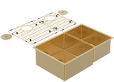 BURNS & FERALL ZOMODO PVD DOUBLE SINK & GRID LEFT HAND / RIGHT HAND - BLACK PEARL ,EUREKA GOLD & RIO BRONZE