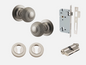 Iver Guildford Door Knob 0229 Round Rose Satin Nickel - Passage kit ,Privacy kit & Entrance Kit (Dual Function 5 pin and Key Thumb 6 Pin)