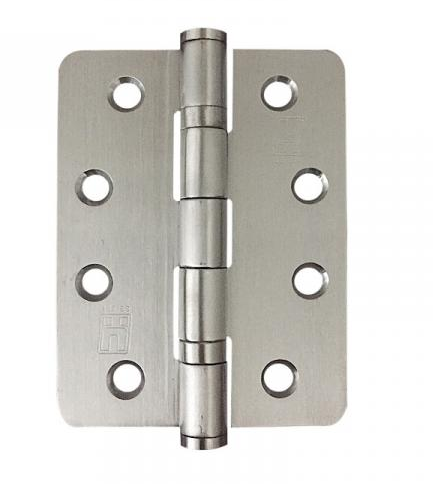 Lohala Hinge Stainless Steel 304 ,2BB 100mm x 75mm x 2.5mm - 1/2" Radius & 1/4" Radius - Fixed Button Pin Satin Finish