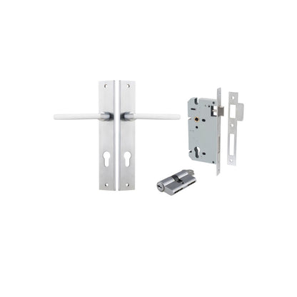 Iver Baltimore Door Knob Rectangular Latch Pair, Passage Kit, Privacy Kit , Entrance Kit with High Security Lock -Brushed Chrome