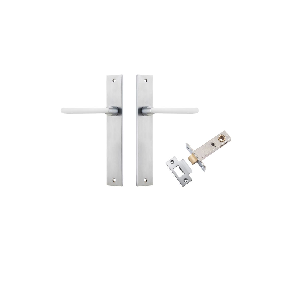 Iver Baltimore Door Knob Rectangular Latch Pair, Passage Kit, Privacy Kit , Entrance Kit with High Security Lock -Brushed Chrome