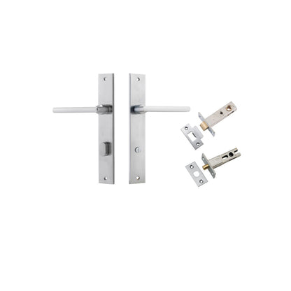 Iver Baltimore Door Knob Rectangular Latch Pair, Passage Kit, Privacy Kit , Entrance Kit with High Security Lock -Brushed Chrome