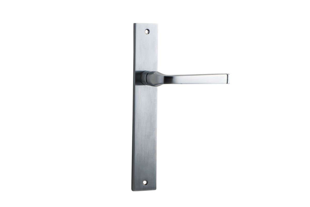 Iver Annecy Door Lever Rectangular Latch Pair, Passage Kit, Privacy Kit , Entrance Kit with High Security Lock - Brushed Chrome