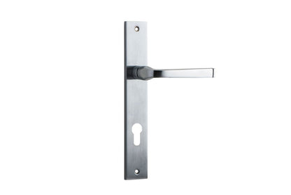 Iver Annecy Door Lever Rectangular Latch Pair, Passage Kit, Privacy Kit , Entrance Kit with High Security Lock - Brushed Chrome