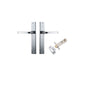 Iver Annecy Door Lever Rectangular Latch Pair, Passage Kit, Privacy Kit , Entrance Kit with High Security Lock - Brushed Chrome