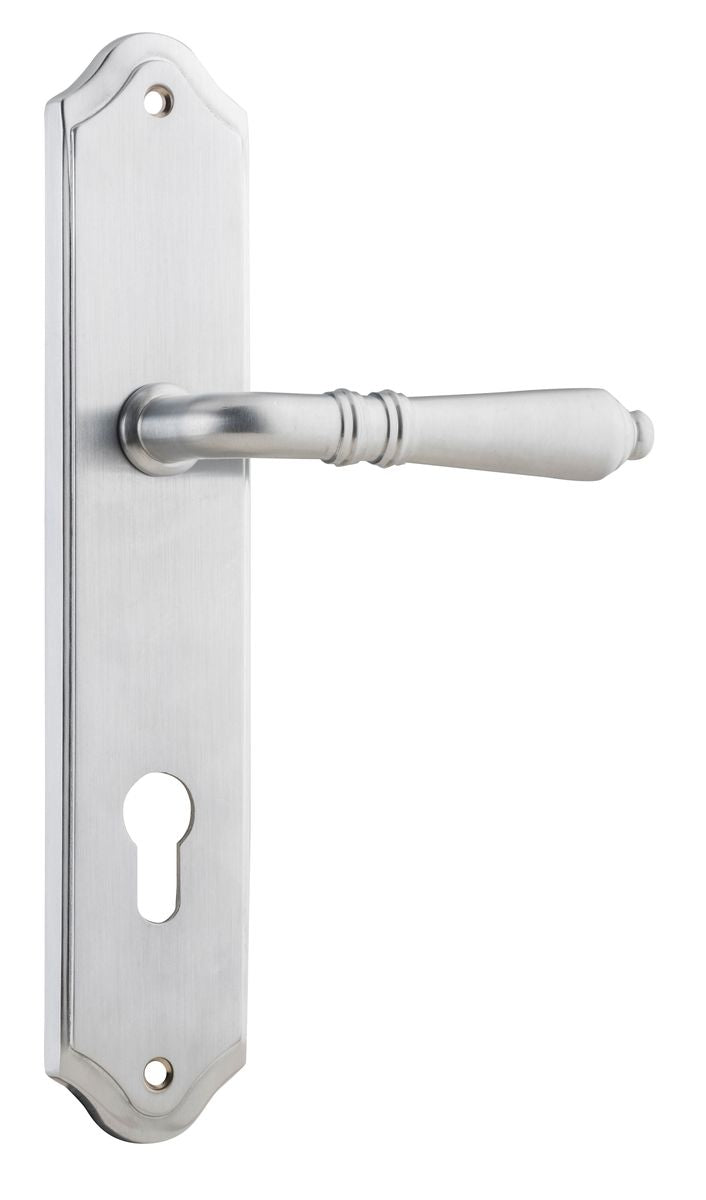 Iver Sarlat  Door Lever Oval Latch Pair, Passage Kit, Privacy Kit , Entrance Kit with High Security Lock - Brushed Chrome