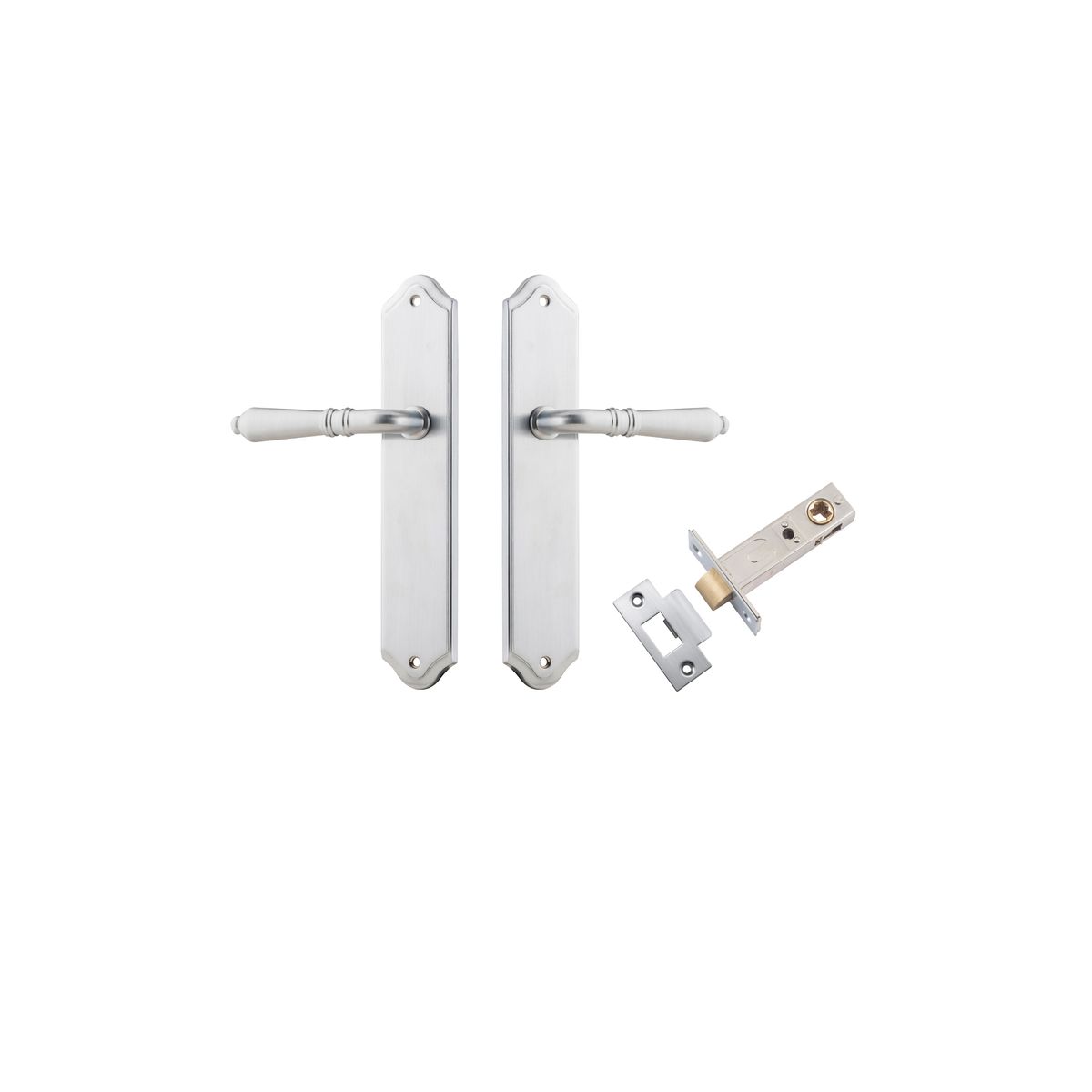 Iver Sarlat  Door Lever Oval Latch Pair, Passage Kit, Privacy Kit , Entrance Kit with High Security Lock - Brushed Chrome