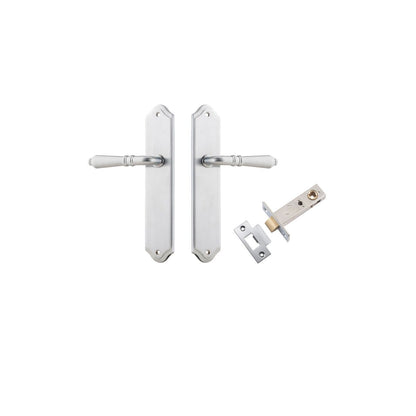 Iver Sarlat  Door Lever Oval Latch Pair, Passage Kit, Privacy Kit , Entrance Kit with High Security Lock - Brushed Chrome