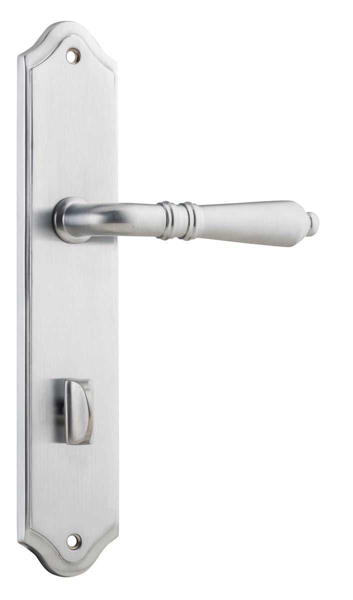 Iver Sarlat  Door Lever Oval Latch Pair, Passage Kit, Privacy Kit , Entrance Kit with High Security Lock - Brushed Chrome