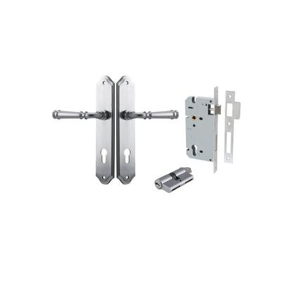 Iver Verona Door Lever Shouldered Latch Pair, Passage Kit, Privacy Kit , Entrance Kit with High Security Lock -Brushed Chrome