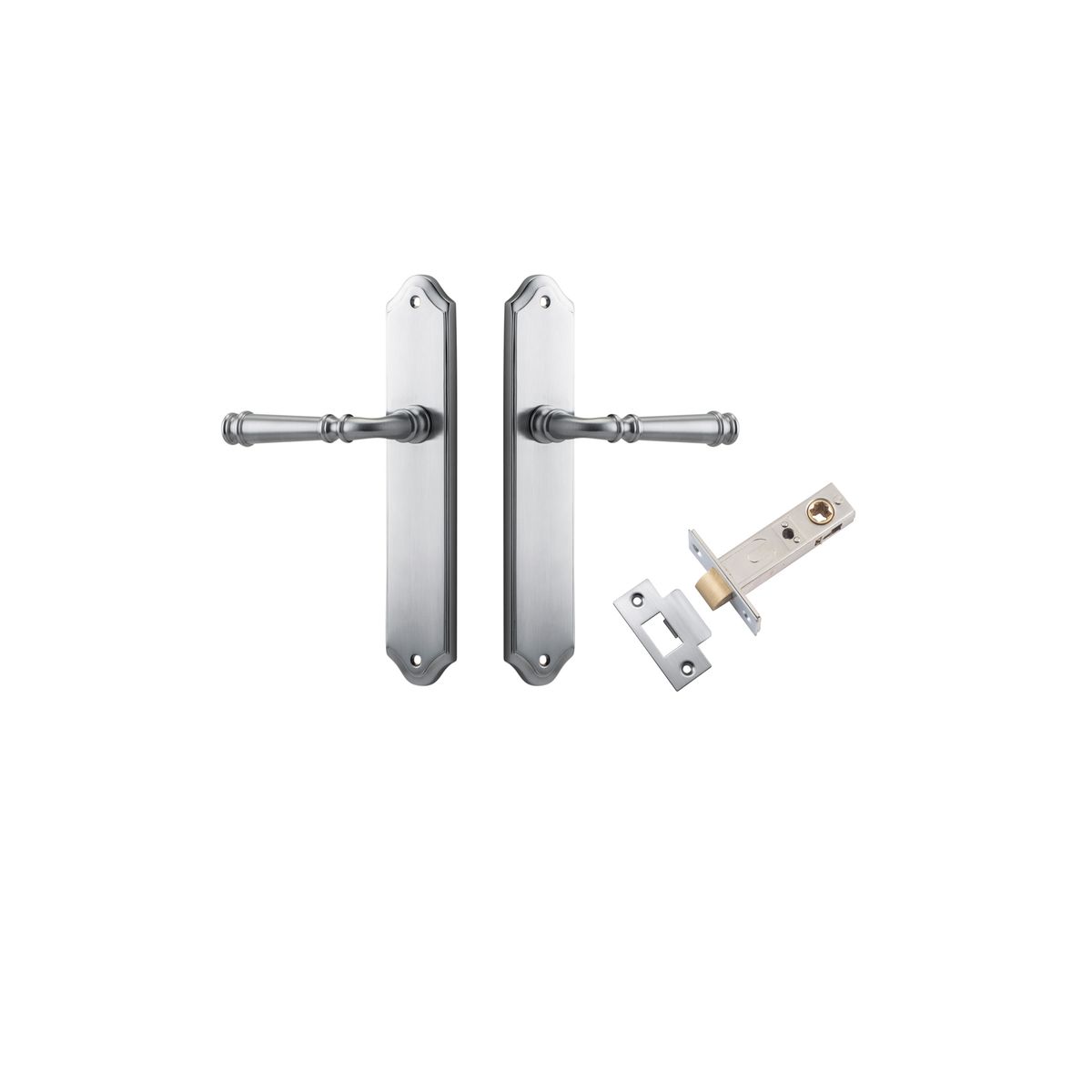 Iver Verona Door Lever Shouldered Latch Pair, Passage Kit, Privacy Kit , Entrance Kit with High Security Lock -Brushed Chrome