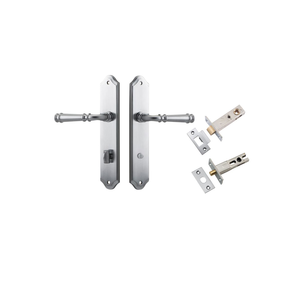 Iver Verona Door Lever Shouldered Latch Pair, Passage Kit, Privacy Kit , Entrance Kit with High Security Lock -Brushed Chrome