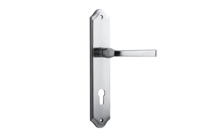Iver Annecy Door Lever Shouldered Latch Pair, Passage Kit, Privacy Kit , Entrance Kit with High Security Lock -Brushed Chrome