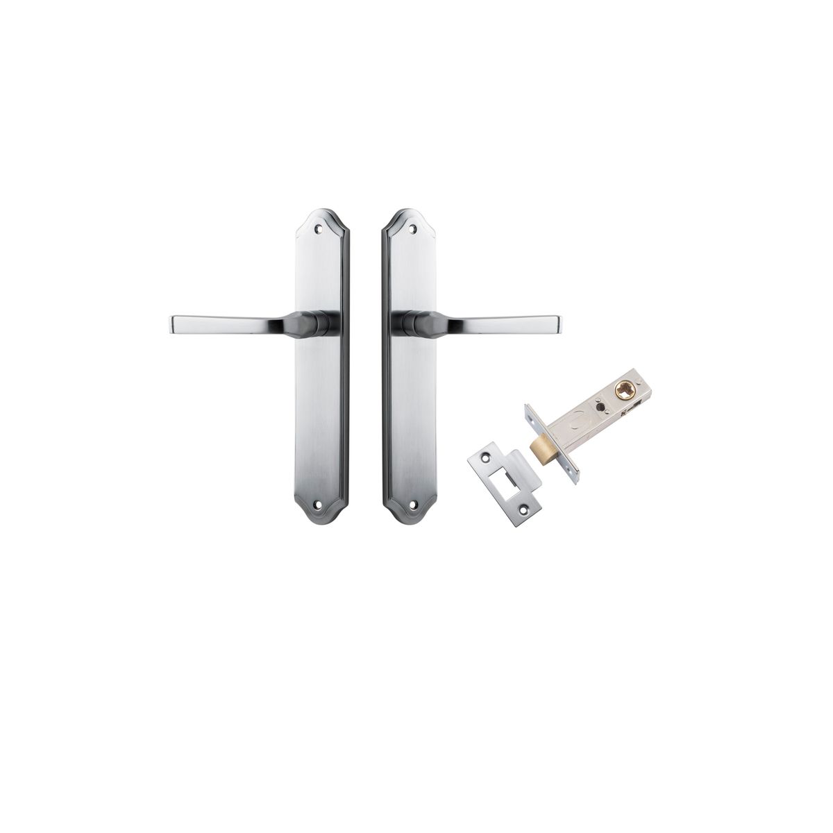Iver Annecy Door Lever Shouldered Latch Pair, Passage Kit, Privacy Kit , Entrance Kit with High Security Lock -Brushed Chrome