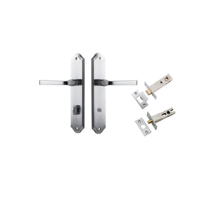 Iver Annecy Door Lever Shouldered Latch Pair, Passage Kit, Privacy Kit , Entrance Kit with High Security Lock -Brushed Chrome