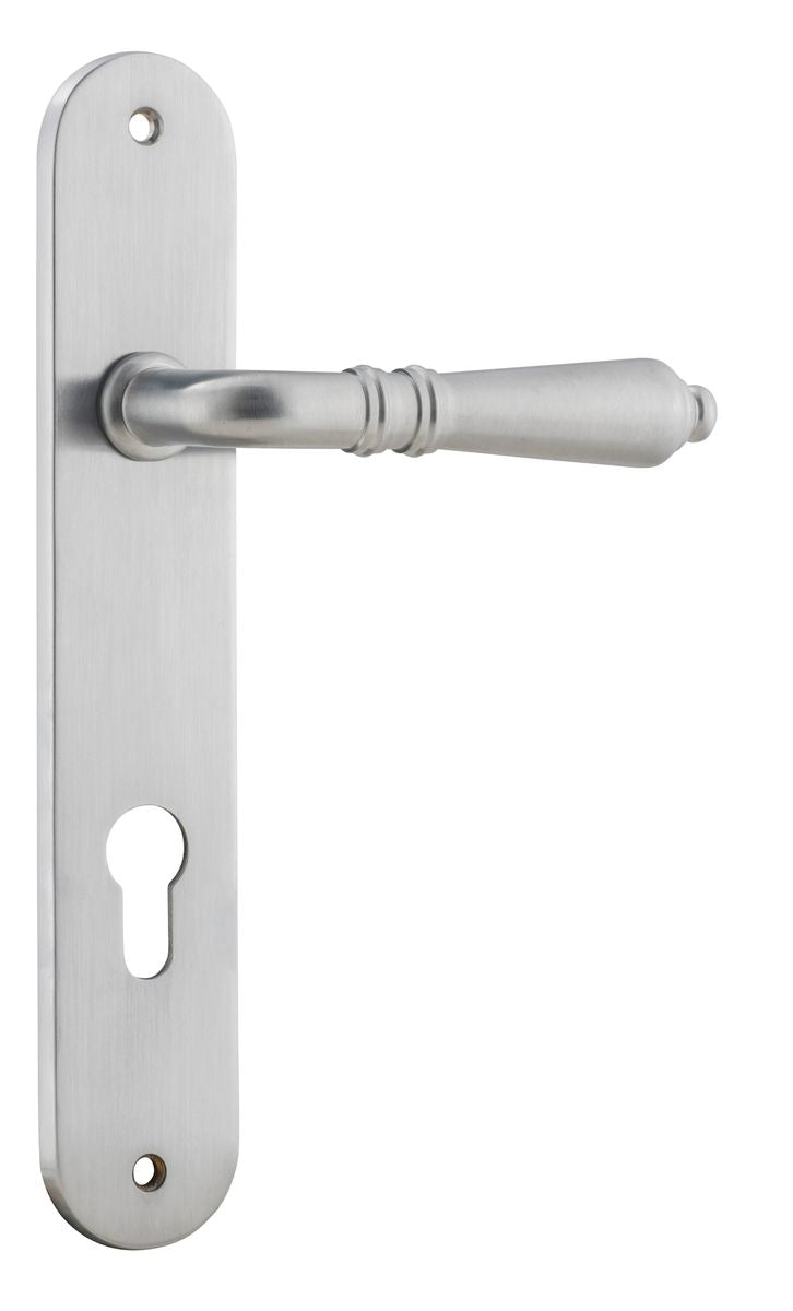 Iver Sarlat  Door Lever Oval Latch Pair, Passage Kit, Privacy Kit , Entrance Kit with High Security Lock - Brushed Chrome