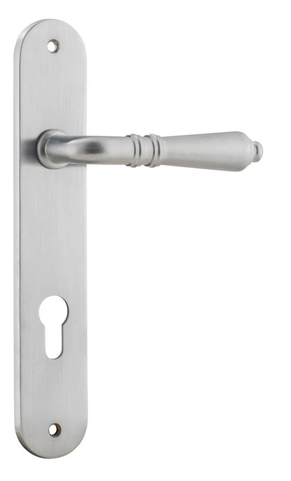 Iver Sarlat  Door Lever Oval Latch Pair, Passage Kit, Privacy Kit , Entrance Kit with High Security Lock - Brushed Chrome