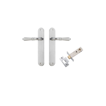 Iver Sarlat  Door Lever Oval Latch Pair, Passage Kit, Privacy Kit , Entrance Kit with High Security Lock - Brushed Chrome