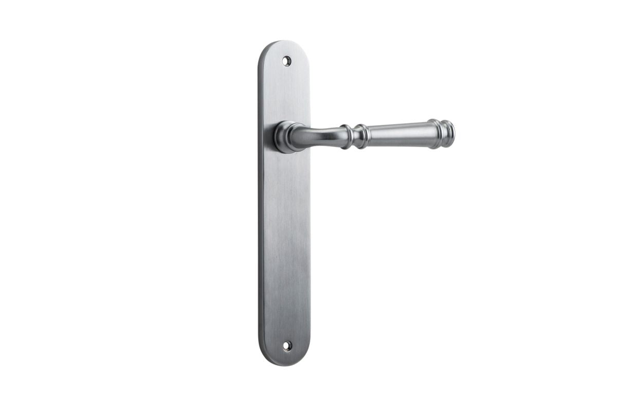 Iver Verona Door Lever Oval Latch Pair, Passage Kit, Privacy Kit , Entrance Kit with High Security Lock - Brushed Chrome