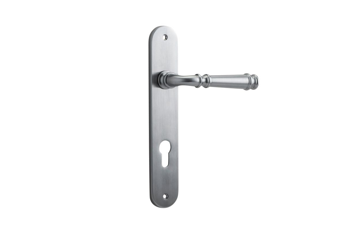 Iver Verona Door Lever Oval Latch Pair, Passage Kit, Privacy Kit , Entrance Kit with High Security Lock - Brushed Chrome