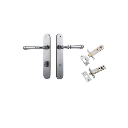 Iver Verona Door Lever Oval Latch Pair, Passage Kit, Privacy Kit , Entrance Kit with High Security Lock - Brushed Chrome