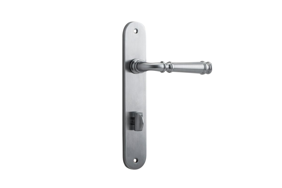 Iver Verona Door Lever Oval Latch Pair, Passage Kit, Privacy Kit , Entrance Kit with High Security Lock - Brushed Chrome