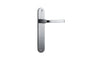 Iver Annecy Door Lever Oval Latch Pair, Passage Kit, Privacy Kit , Entrance Kit with High Security Lock - Brushed Chrome