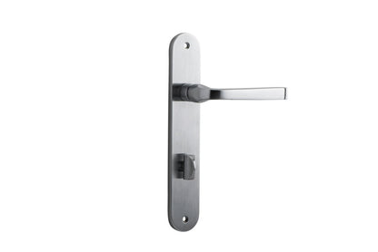 Iver Annecy Door Lever Oval Latch Pair, Passage Kit, Privacy Kit , Entrance Kit with High Security Lock - Brushed Chrome