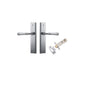 Iver Verona Door Lever Stepped Latch Pair, Passage Kit, Privacy Kit , Entrance Kit with High Security Lock -Brushed Chrome