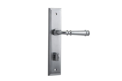 Iver Verona Door Lever Stepped Latch Pair, Passage Kit, Privacy Kit , Entrance Kit with High Security Lock -Brushed Chrome