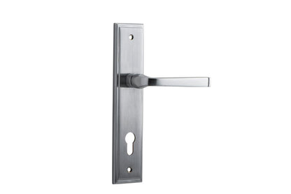 Iver Annecy Door Lever Shouldered Latch Pair, Passage Kit, Privacy Kit , Entrance Kit with High Security Lock -Brushed Chrome