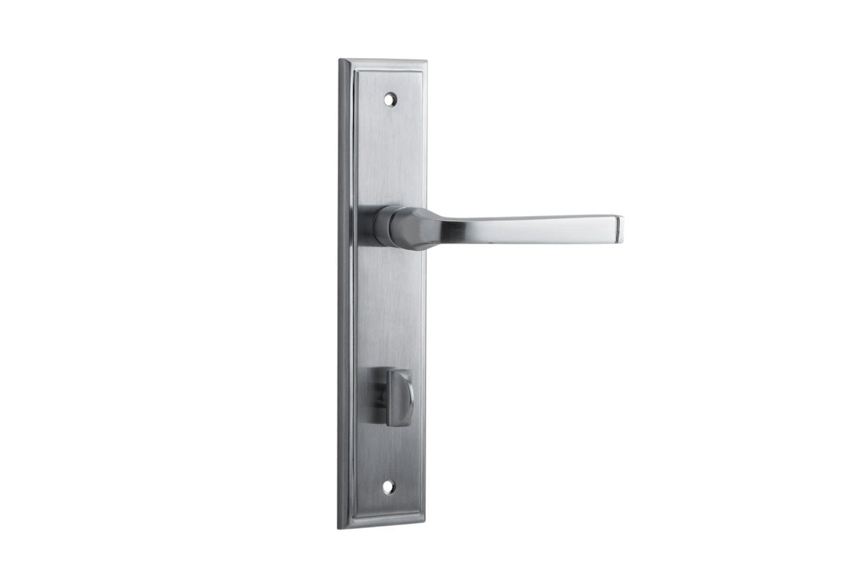 Iver Annecy Door Lever Shouldered Latch Pair, Passage Kit, Privacy Kit , Entrance Kit with High Security Lock -Brushed Chrome
