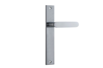 Iver Bronte Door Lever Rectangular Latch Pair, Passage Kit, Privacy Kit , Entrance Kit with High Security Lock - Brushed Chrome
