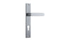 Iver Bronte Door Lever Rectangular Latch Pair, Passage Kit, Privacy Kit , Entrance Kit with High Security Lock - Brushed Chrome