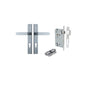 Iver Bronte Door Lever Rectangular Latch Pair, Passage Kit, Privacy Kit , Entrance Kit with High Security Lock - Brushed Chrome