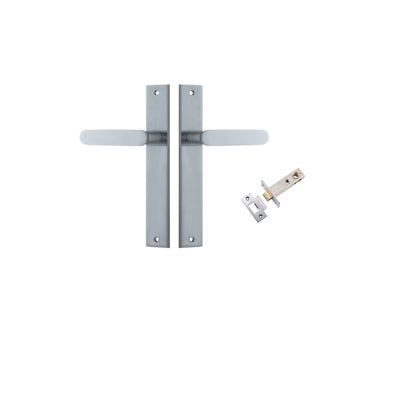 Iver Bronte Door Lever Rectangular Latch Pair, Passage Kit, Privacy Kit , Entrance Kit with High Security Lock - Brushed Chrome