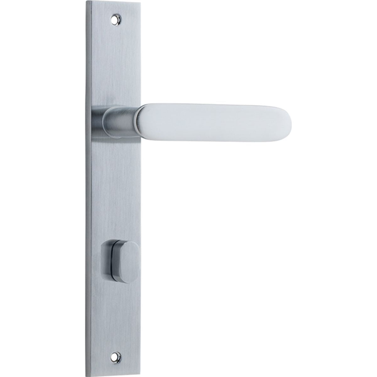 Iver Bronte Door Lever Rectangular Latch Pair, Passage Kit, Privacy Kit , Entrance Kit with High Security Lock - Brushed Chrome
