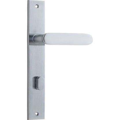 Iver Bronte Door Lever Rectangular Latch Pair, Passage Kit, Privacy Kit , Entrance Kit with High Security Lock - Brushed Chrome