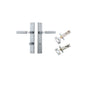 Iver Berlin Door Lever Rectangular Latch Pair, Passage Kit, Privacy Kit , Entrance Kit with High Security Lock - Brushed Chrome