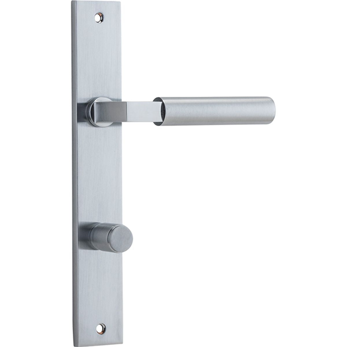 Iver Berlin Door Lever Rectangular Latch Pair, Passage Kit, Privacy Kit , Entrance Kit with High Security Lock - Brushed Chrome