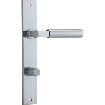 Iver Berlin Door Lever Rectangular Latch Pair, Passage Kit, Privacy Kit , Entrance Kit with High Security Lock - Brushed Chrome